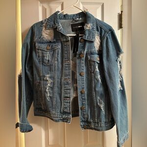 Fashion Nova Light Blue Fray Jacket